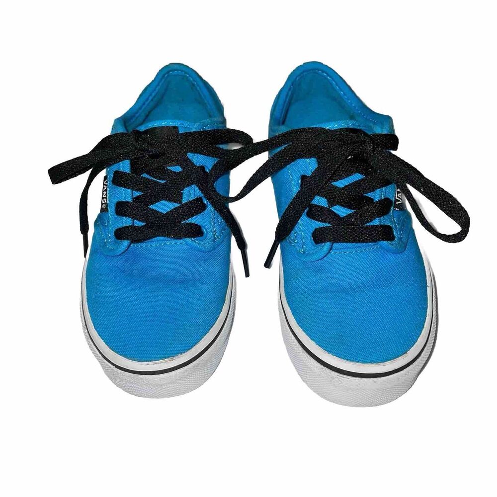 Vans Atwood Youth Kids US Size 12.5 Ocean Blue White Soles Skate Sneaker Shoes